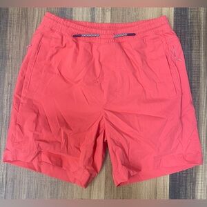 Birddogs Mens Coral Lined Swim Trunk Shorts Drawstring Size Medium 7” Inseam